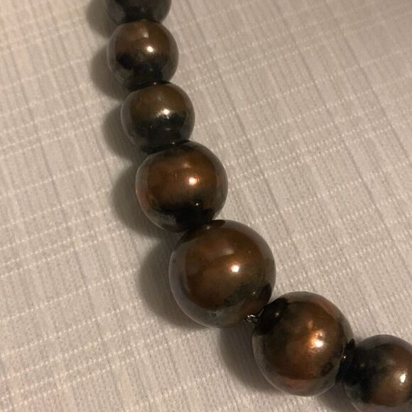 Vintage Korea Graduated Bronze Brass Beads on Chain Necklace 30” - Picture 10 of 10